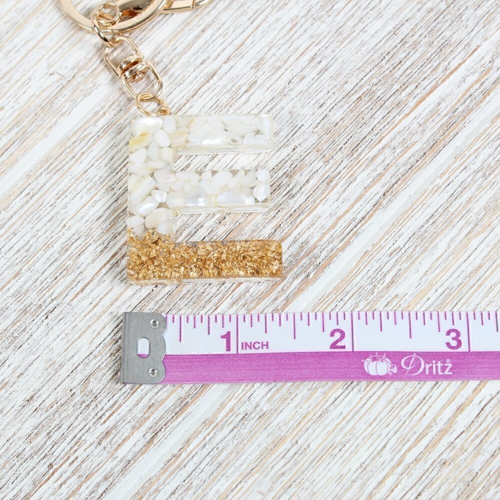 New "E" & White Tassel Keychain - Picture 4 of 4